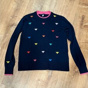 Joules Women’s Mariella Bee Insect Embroidered Sweater in Navy Size 8